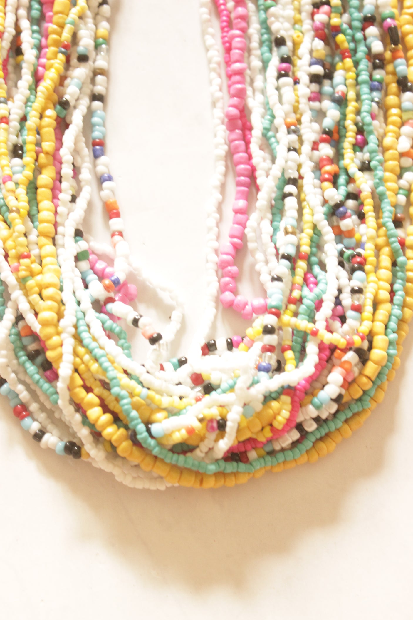 Multi-Color Beads Hand Braided Boho Necklace