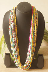 Multi-Color Beads Hand Braided Boho Necklace