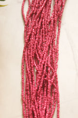 Deep Raspberry Pink Beads Hand Beaded Multi-Layer Necklace