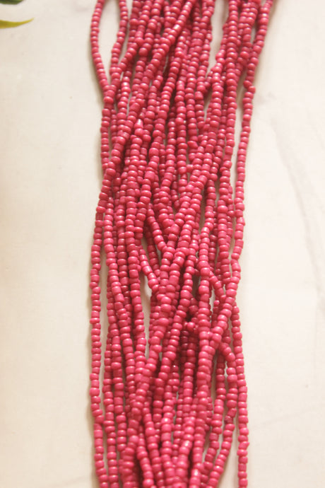 Deep Raspberry Pink Beads Hand Beaded Multi-Layer Necklace
