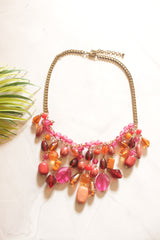 Vibrant Sunset Glass and Resin Necklace