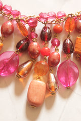 Vibrant Sunset Glass and Resin Necklace