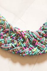 Boho Twist Multi-Coloured Braided Beaded Necklace