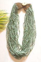 Sea Green Multi-Layer Beads Hand Braided Boho Necklace