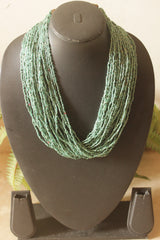 Sea Green Multi-Layer Beads Hand Braided Boho Necklace