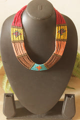 Tribal Sunrise Multi-Coloured Beaded Statement Necklace