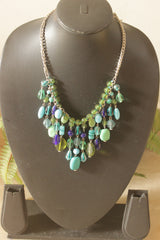 Sea Mist Green and Blue Glass and Resin Beads Boho Necklace