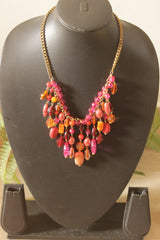 Vibrant Sunset Glass and Resin Necklace