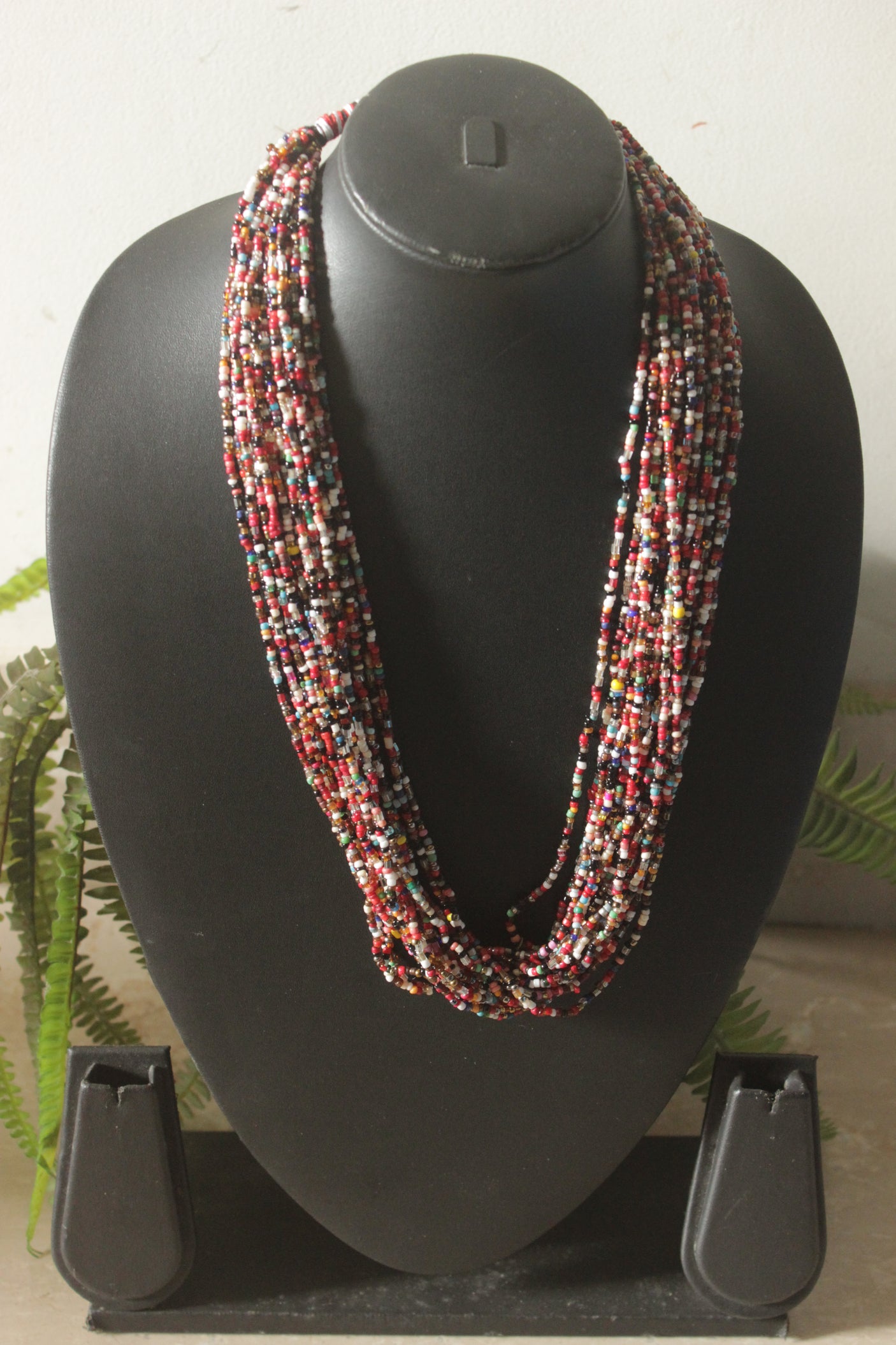 Multi-Color Beads Layered Necklace