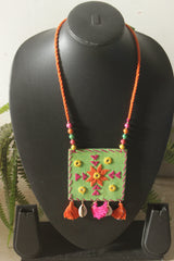 Hand Embroidered Handmade Fabric Necklace