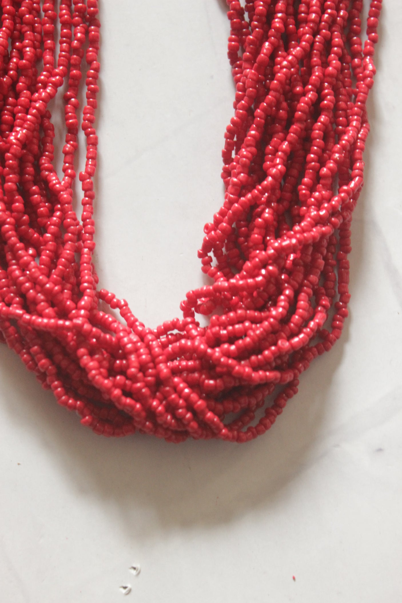 Red Beads Layered Necklace