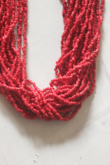 Red Beads Layered Necklace
