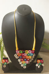 Mirror and Shell Work Multi-Color Handmade Necklace