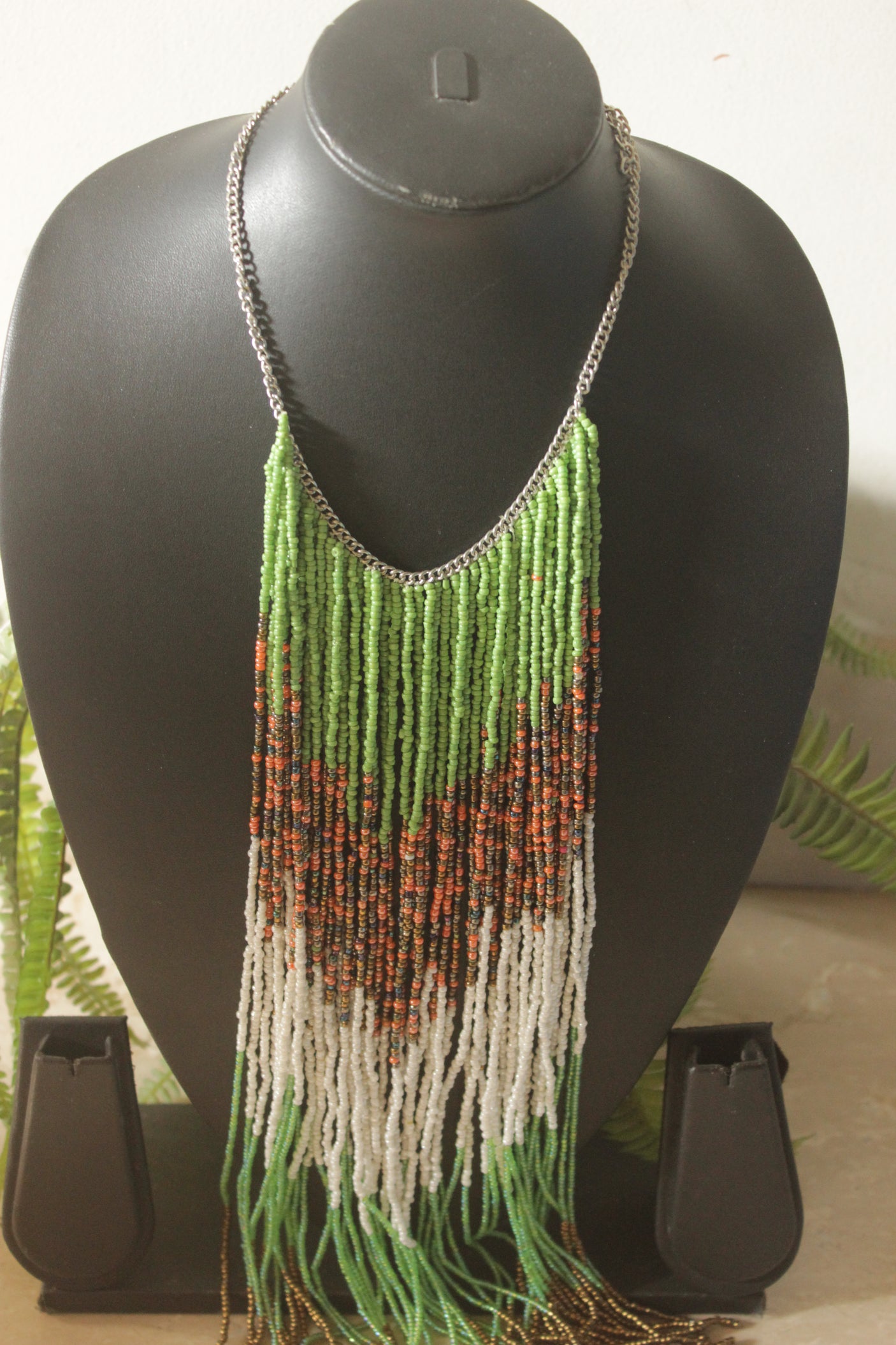 Multi-Color Beads Statement Handmade Long Boho Choker Necklace