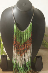 Multi-Color Beads Statement Handmade Long Boho Choker Necklace