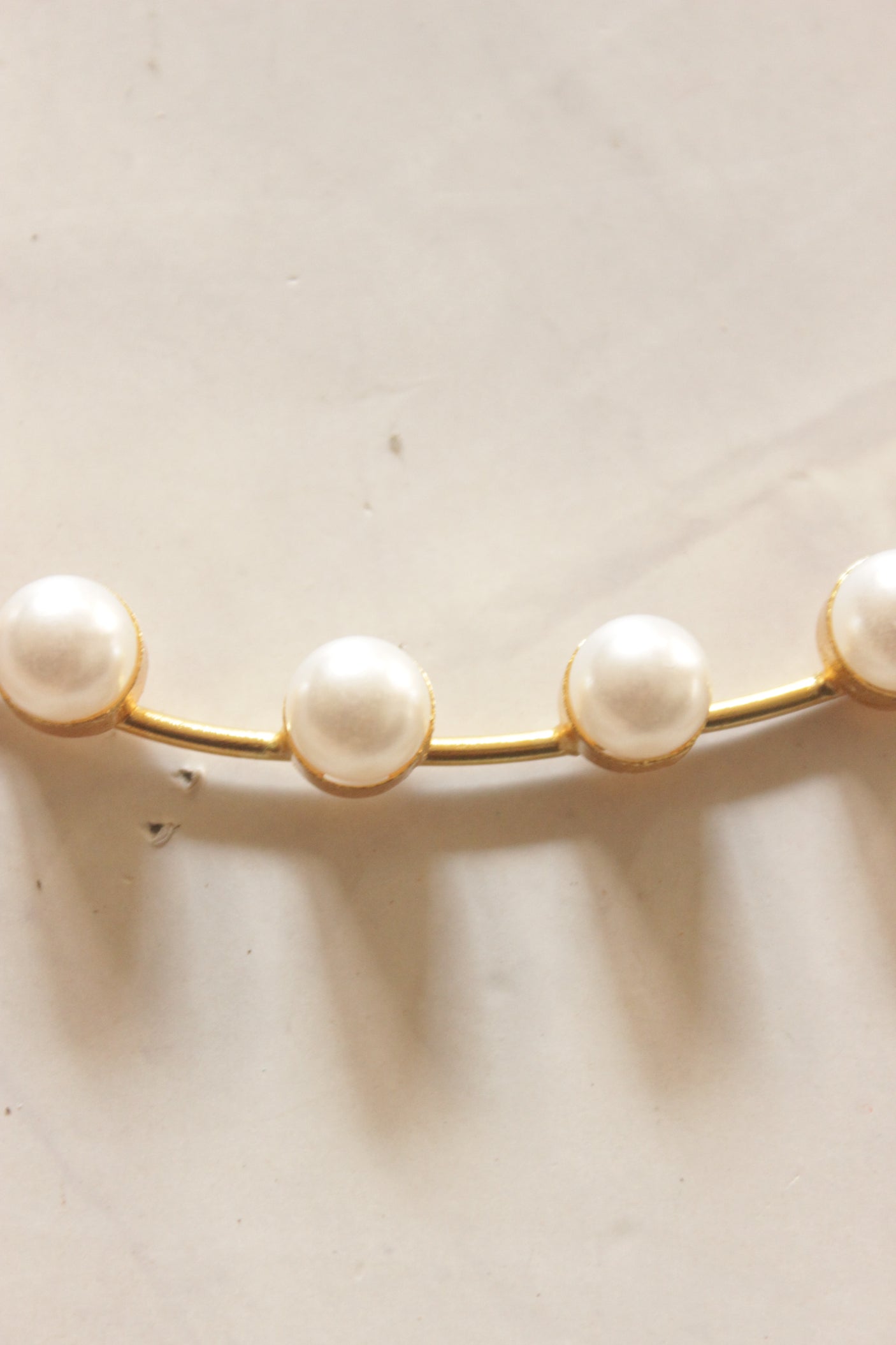 Pearls Embedded Gold Finish Hasli Choker Necklace Set