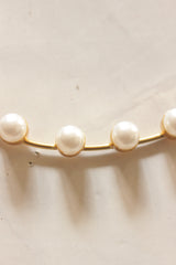 Pearls Embedded Gold Finish Hasli Choker Necklace Set