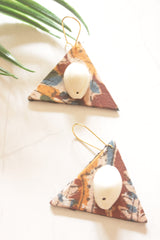 Boho Tribal Kalamkari Fabric Cowrie Shell Necklace Set
