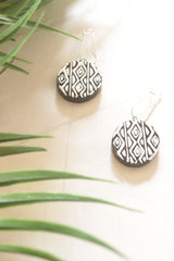 Monochrome Hand Painted Terracotta Clay Necklace Set