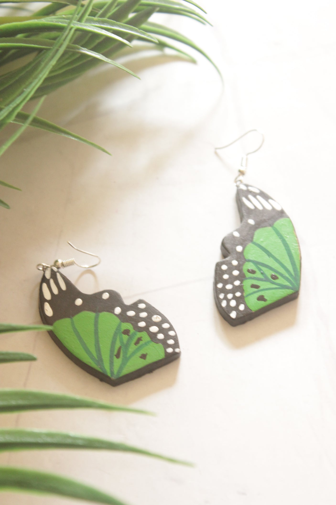 Vibrant Butterfly Hand Painted Terracotta Clay Necklace Set