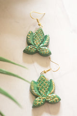 Lotus Hand Painted Terracotta Clay Necklace Set