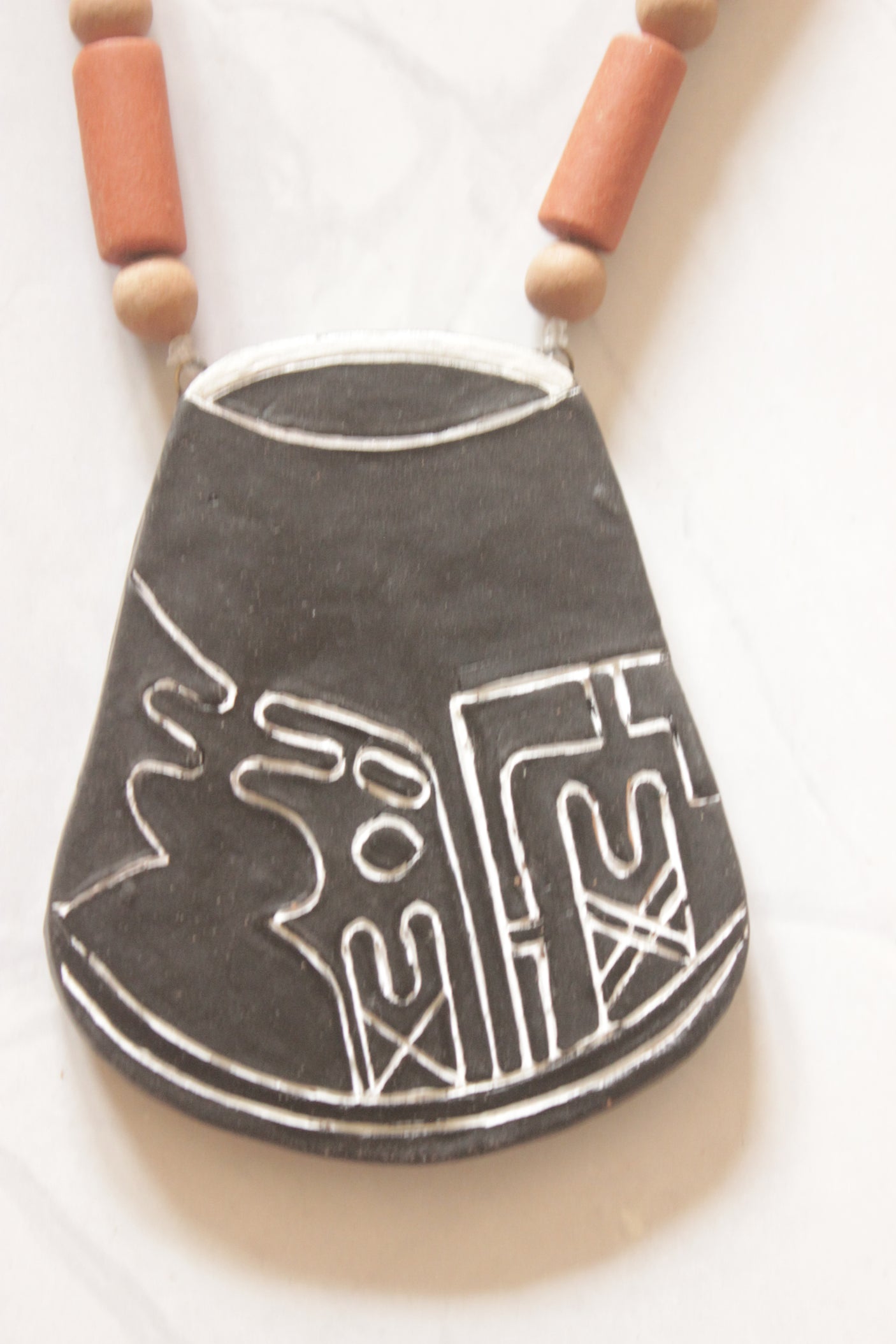 Earthy Hand Painted Terracotta Clay Necklace Set