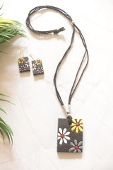 Daisy Bloom Handcrafted Terracotta Clay Necklace Set