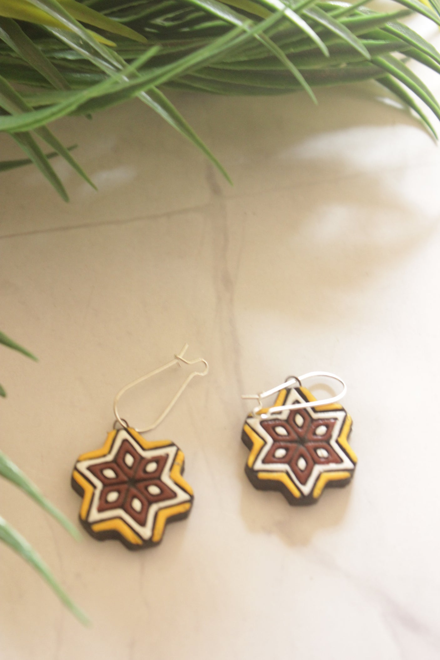 Rajwada Geometric Handcrafted Terracotta Clay Necklace Set