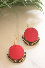 Black Sun Tribal Hand Painted Fabric Necklace Set