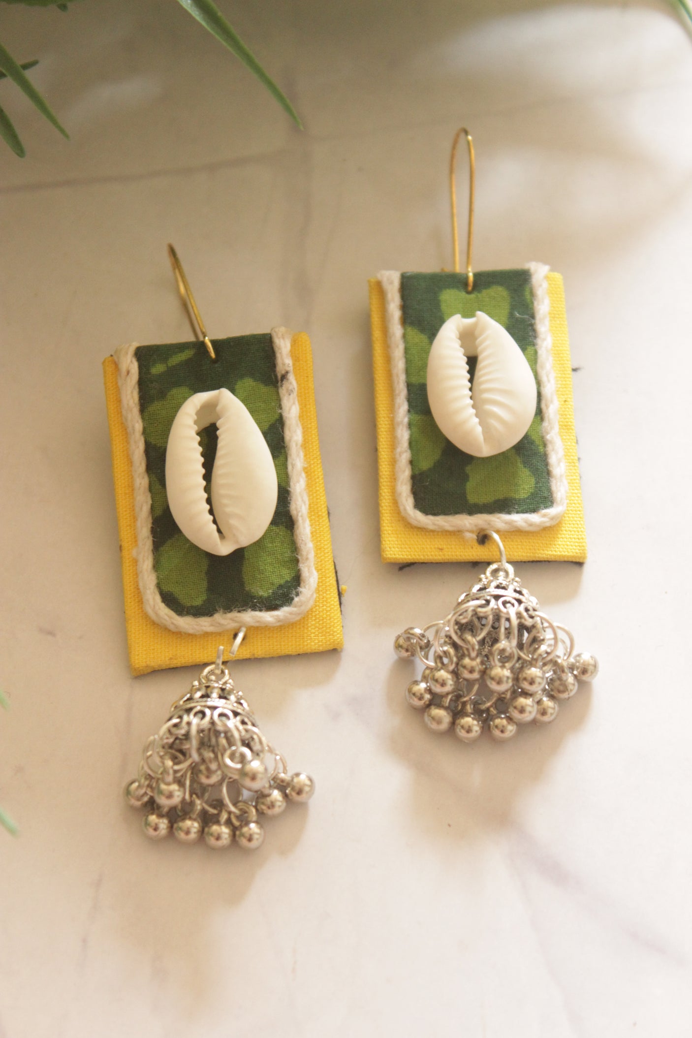 Haldi Vana Cowrie Shells Fabric Handmade Necklace Set