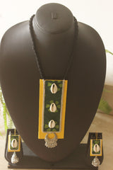 Haldi Vana Cowrie Shells Fabric Handmade Necklace Set