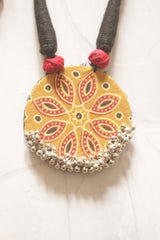 Hand-Painted Mandala Flower Disc Necklace Set