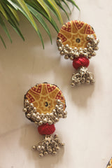 Hand-Painted Mandala Flower Disc Necklace Set