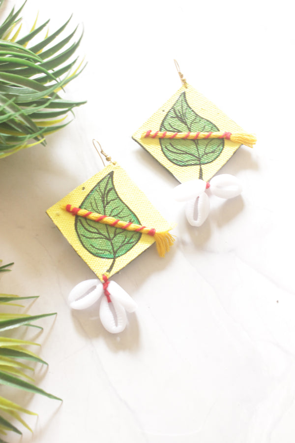 Leaf Hand-Painted Fabric Earrings