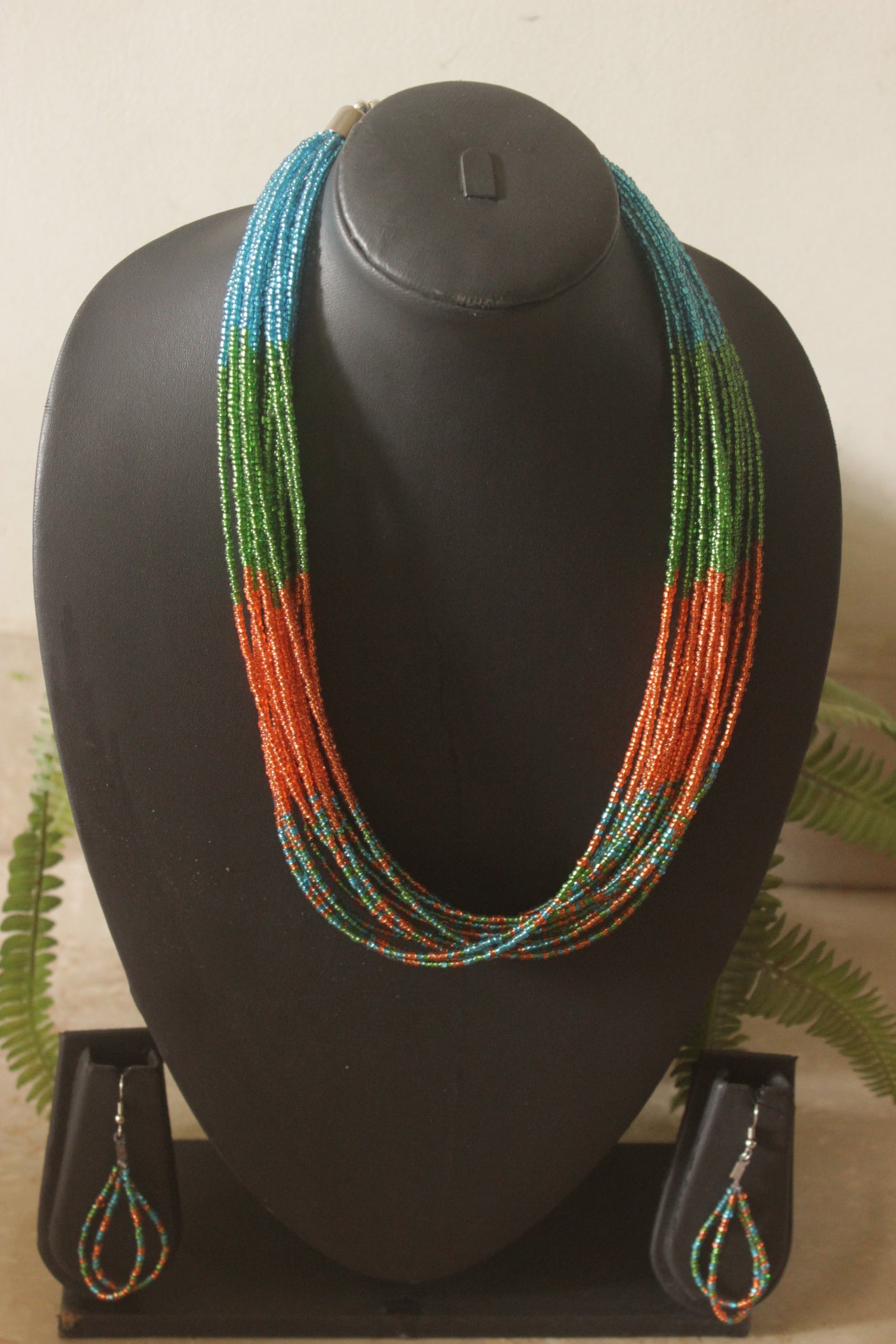 Multi-Color Glass Beads Handmade Necklace Set