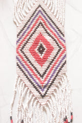 Off-White and Multi-Color Hand Beaded Long Necklace Set