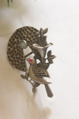 Oxidised Finish Bird Metal Stud Earrings
