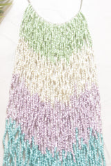 Pastel Shades Multi-Strand Beaded Waterfall Necklace