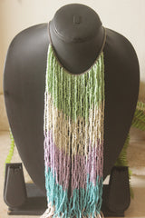 Pastel Shades Multi-Strand Beaded Waterfall Necklace