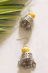 Surya Sun Medallion on Yellow Leheriya Fabric Necklace Set