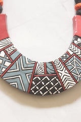 Aztec Geometric Terracotta Handmade Choker Necklace Set