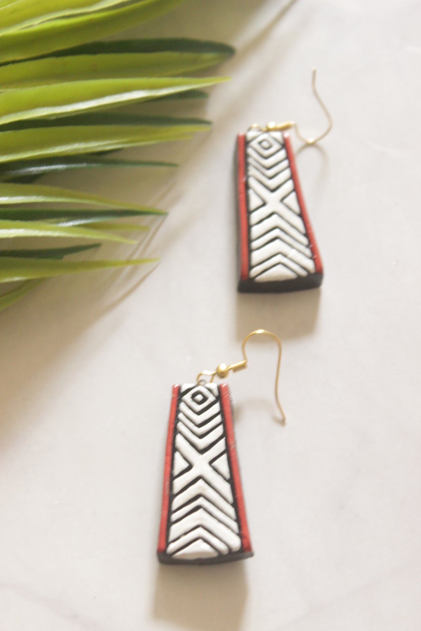 Aztec Geometric Terracotta Handmade Choker Necklace Set