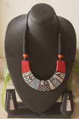 Aztec Geometric Terracotta Handmade Choker Necklace Set