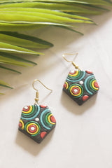 Hand-Painted Terracotta Clay Mosaic Statement Necklace Set