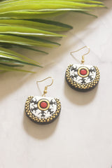 3 Layer Pendant Warli Art Hand Painted Terracotta Clay Necklace Set