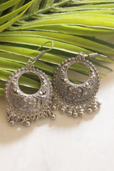 Silver Finish Metal Earrings