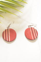 Red & Cream Hand-Painted Lord Ganesha Ceramic Necklace Set