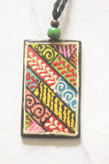 Vibrant Multicolour Folk Pattern Hand-Painted Ceramic Necklace Set