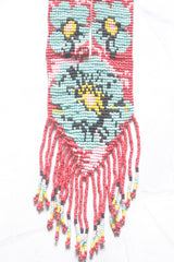 Red and Blue Hand Beaded Long Necklace Set