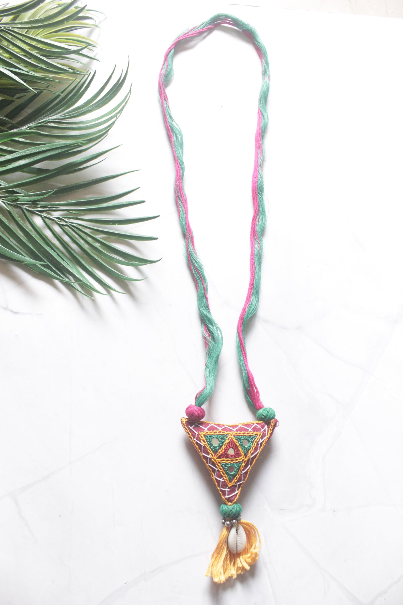 Multi-Color Hand Embroidered Kantha Necklace